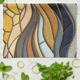 Desert Hills Sand Gold Mosaic Fine Art Kitchen Towel