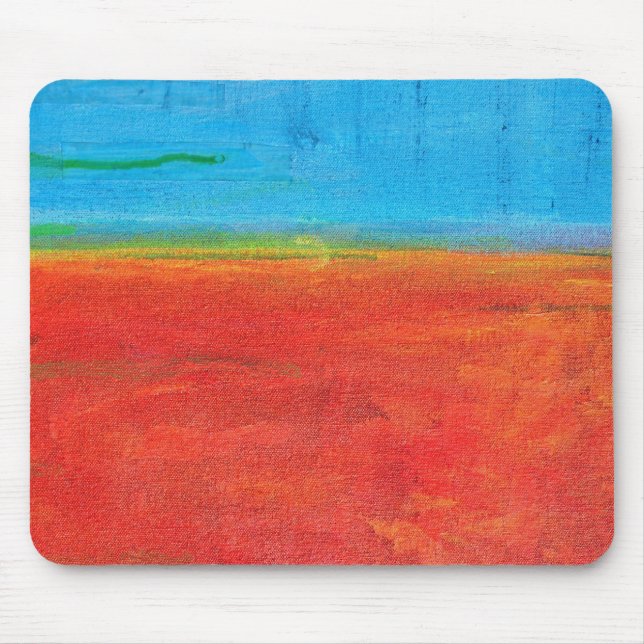 Desert Horizon blue sky orange sand abstract Mouse Pad (Front)