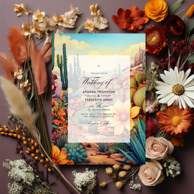 Desert Hues Floral Wedding Invitation (Desert Hues Wedding)