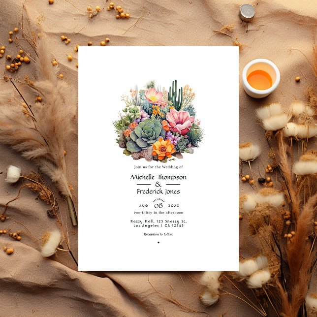 Desert Hues Floral Wedding Invitation (Creator Uploaded)