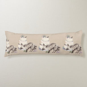 Desert Hyena Birthday – Minimal Botanical Illustra Body Pillow