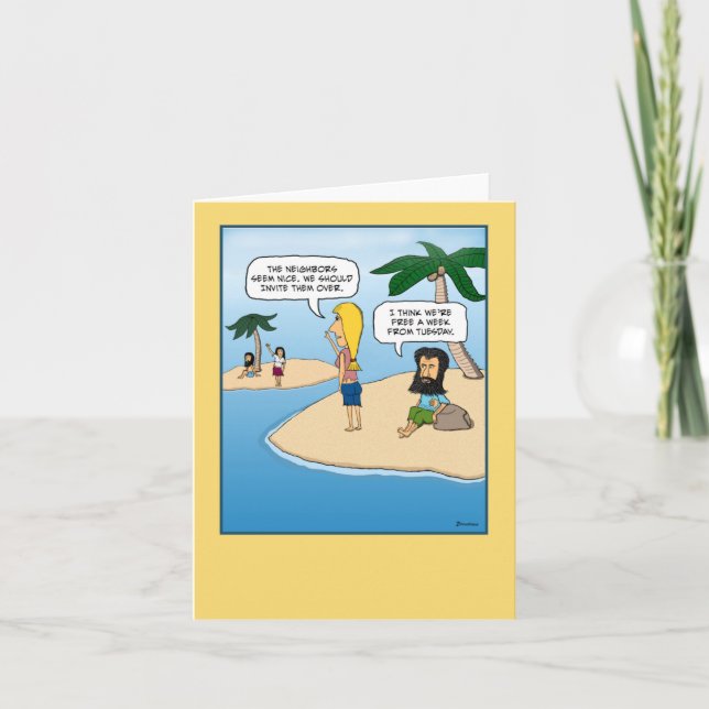 Desert Island note card (blank inside) (Front)