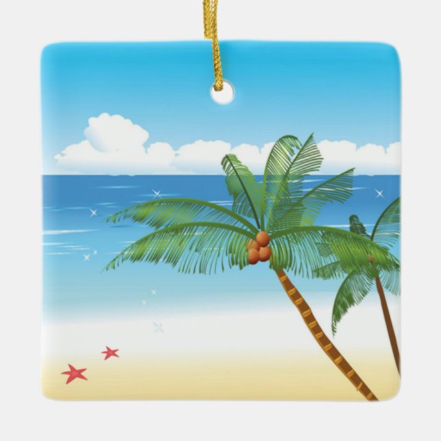 Desert Isle Ceramic Ornament (Front)