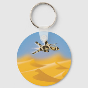 Desert Jet Fighter Keychain