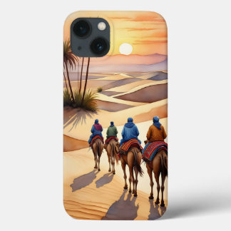 Desert Journey at Sunset – Nomadic Camel Caravan iPhone 13 Case