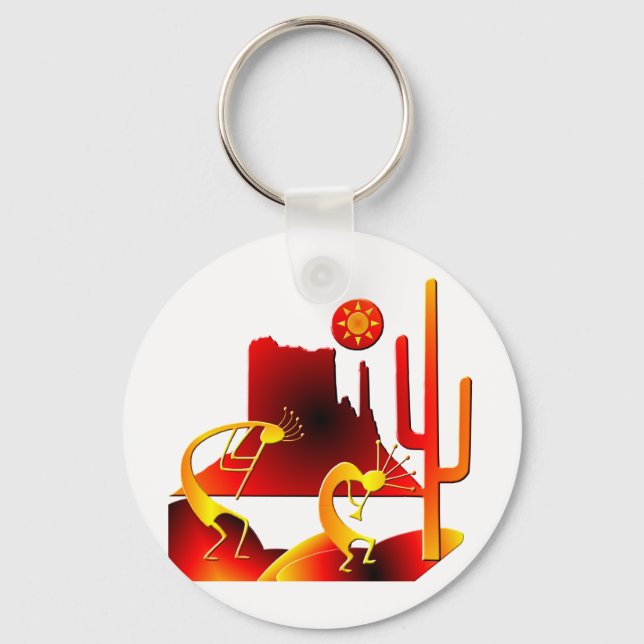 Desert Kokopelli Keychain (Front)
