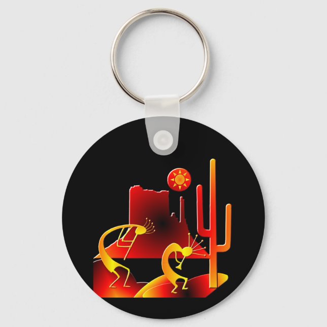 Desert Kokopelli Keychain (Front)