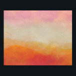 Desert Lands Abstract Landscape Painting Poster<br><div class="desc">An abstract painting done with acrylic paints. A desert lands abstract landscape. A fiery orange red  ground and mountains wtih a sandy background and a pink cloudy sky.</div>
