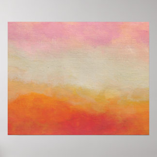 Desert Lands Abstract Landscape Painting Poster