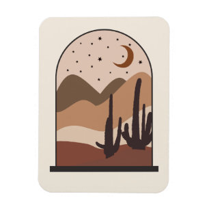 Desert Landscape, Arizona, Boho Abstract Art Magnet