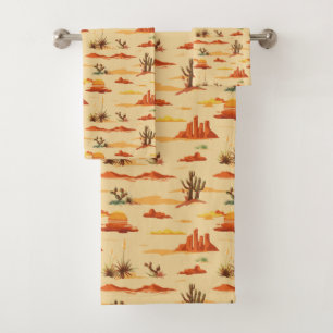 Desert Landscape Arizona Pattern Bath Towel Set
