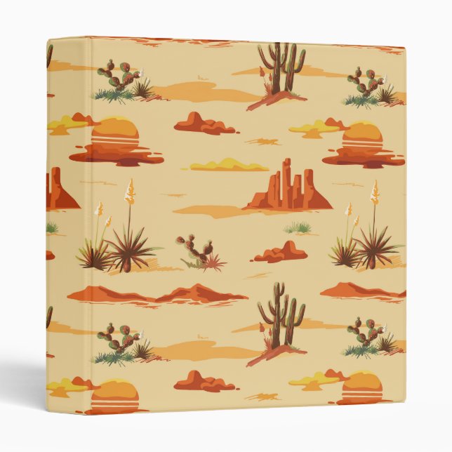 Desert Landscape Arizona Pattern Binder (Front/Spine)