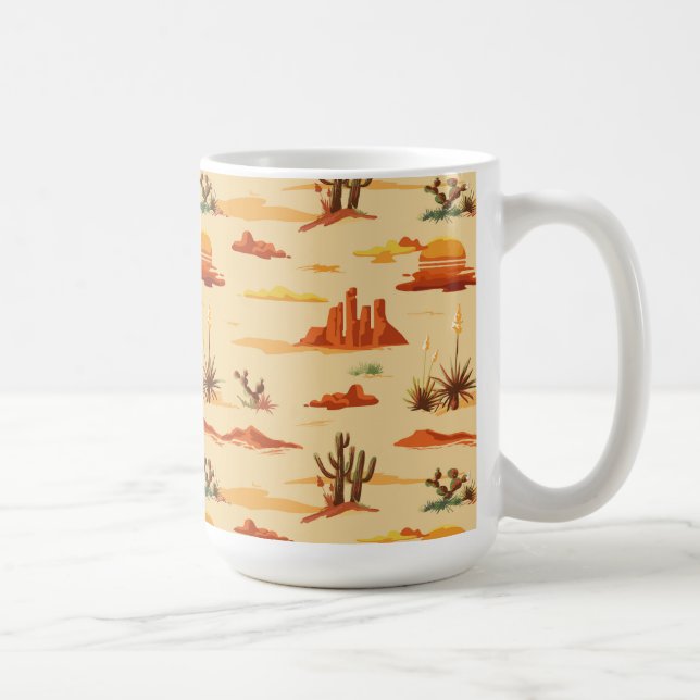 Desert Landscape Arizona Pattern Coffee Mug (Right)