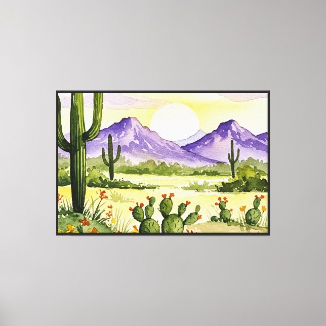 Desert landscape canvas print (Front)