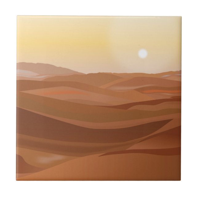 Desert Landscape Decorative Tile (Front)