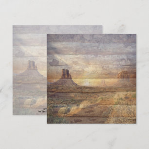 Desert Landscape Monument Valley And Cloudy Sky Card