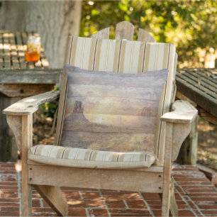 Desert Landscape Monument Valley And Cloudy Sky Outdoor Pillow