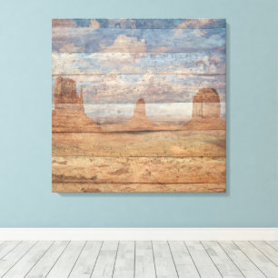 Desert Landscape Sandstone Buttes And Heavenly Sky Canvas Print