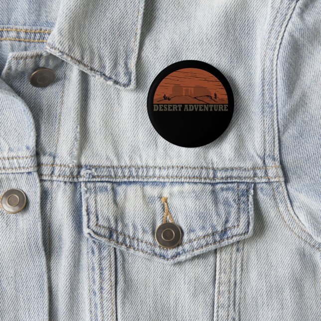 Desert landscape sunset vintage 2 inch round button (In Situ)