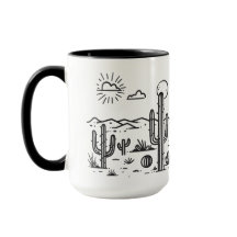 Desert Landscape with Cacti nature