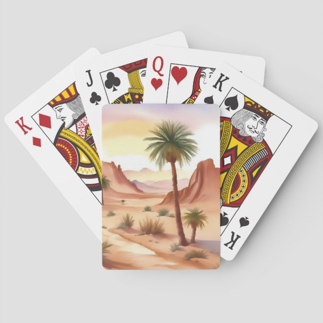Desert Landscape with Date Palms Playing Cards (Back)