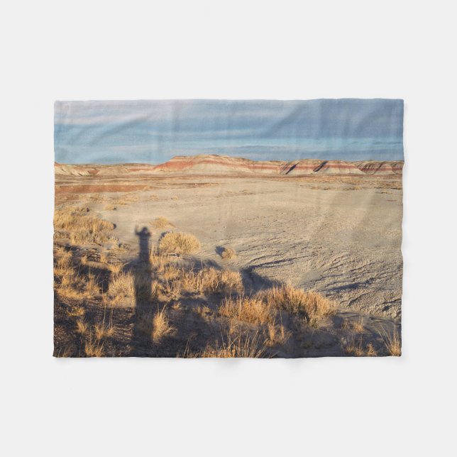 Desert Landscape with Waving Shadow Photo Fleece Blanket (Front (Horizontal))