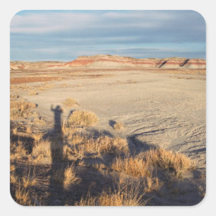 Desert Landscape with Waving Shadow Photo Square Sticker