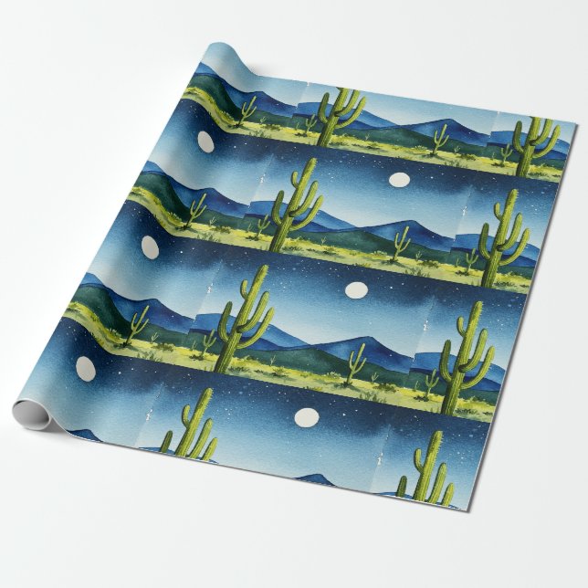 Desert landscape wrapping paper (Unrolled)
