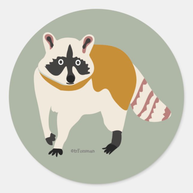 Desert Life raccoon sticker for packages (Front)