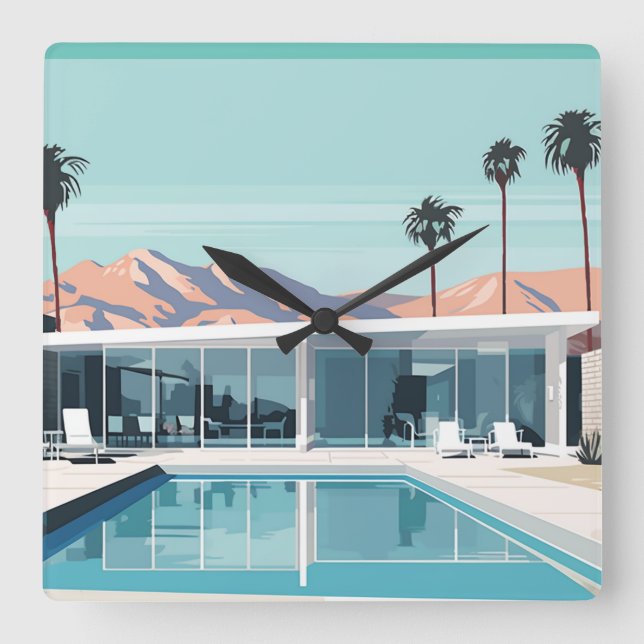 DESERT LIVING #4 SQUARE WALL CLOCK (Front)