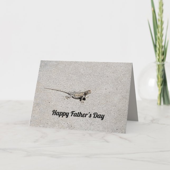 Desert Lizard on Cement Walk Photo Father's Day  Card (Front)