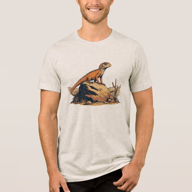 Desert Lizard Vintage Style Tri-Blend Shirt (Front)