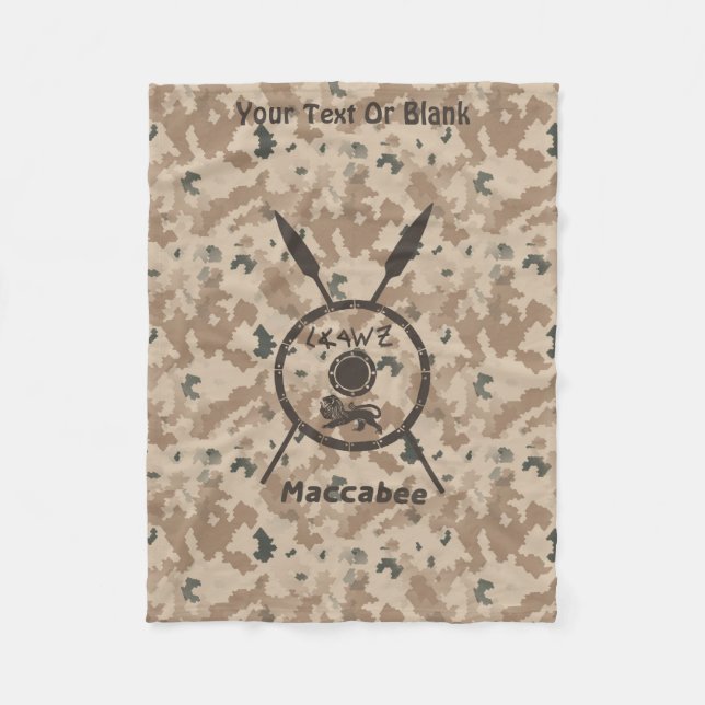 Desert Maccabee Shield And Spears Fleece Blanket (Front)
