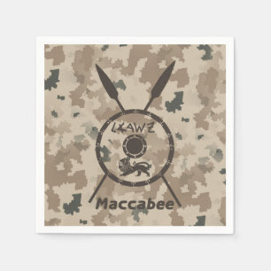 Desert Maccabee Shield And Spears Napkin