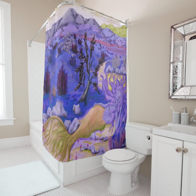 Desert Mermaid Shower Curtain (In Situ)