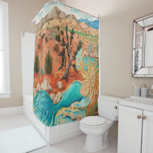 Desert Mermaid Shower Curtain