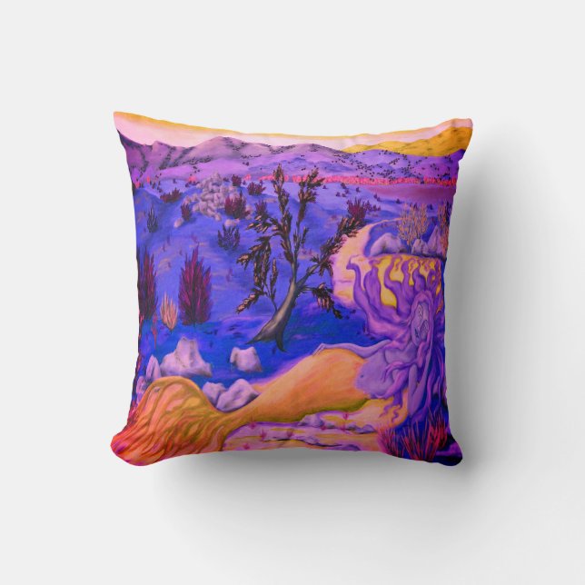 Desert Mermaid Throw Pillow (Front)