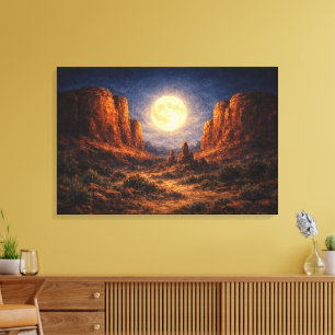 Desert Midnight: The Luminous Mesa Canvas Print