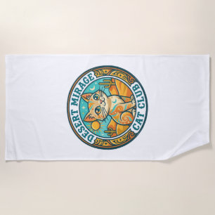 Desert Mirage Cat Cat Mom Gift Idea - Desert Mirag Beach Towel