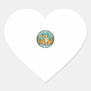 Desert Mirage Cat Cat Mom Gift Idea - Desert Mirag Heart Sticker