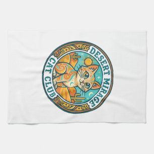 Desert Mirage Cat Cat Mom Gift Idea - Desert Mirag Kitchen Towel