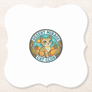 Desert Mirage Cat Cat Mom Gift Idea - Desert Mirag Paper Coaster