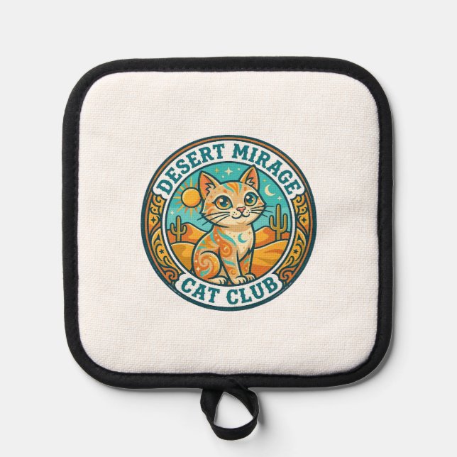 Desert Mirage Cat Cat Mom Gift Idea - Desert Mirag Pot Holder (Front)