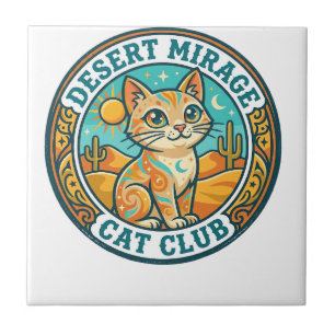 Desert Mirage Cat Cat Mom Gift Idea - Desert Mirag Tile