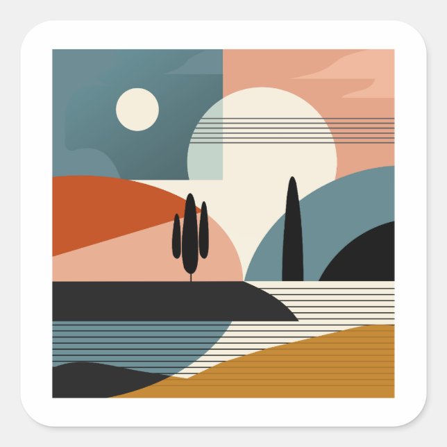 Desert Mirage Square Sticker (Front)