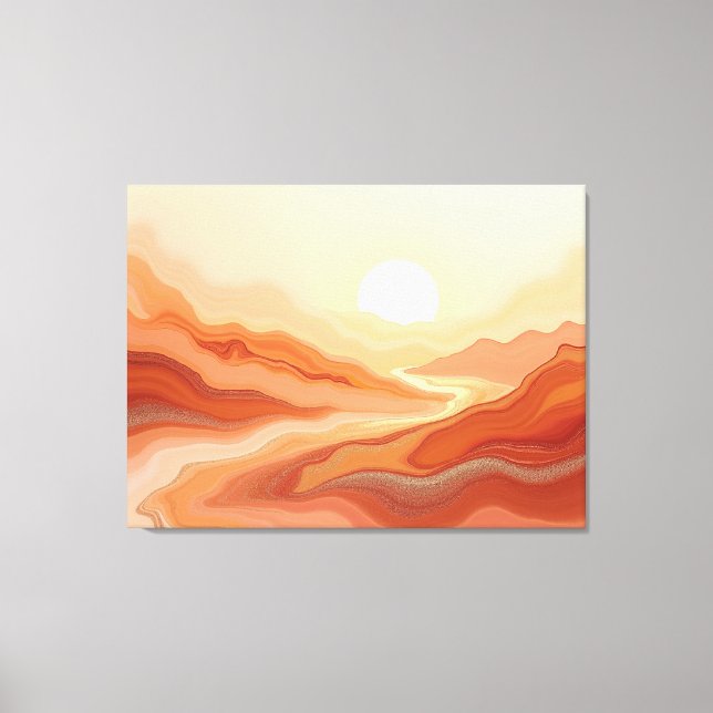 Desert Mirage – Warm Earth Fluid 40"x32" Abstract  Canvas Print (Front)