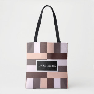 Desert Mocha Geometric Tote Bag