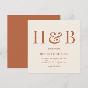 Desert Monogram Wedding Square Invitations