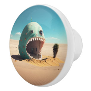 Desert monster house ceramic knob