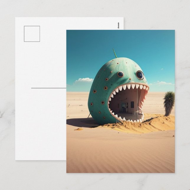 Desert monster house holiday postcard (Front/Back)